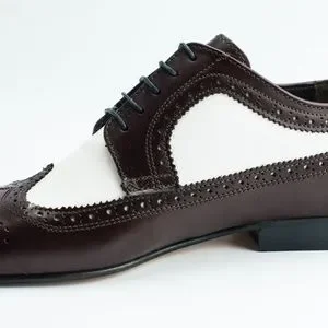 Brentano Spectator Matte Burgundy and White Leather Wingtip Tuxedo Shoes Brentano | Shoes | Brentano Spectator Matte Burgundy And  main image 2